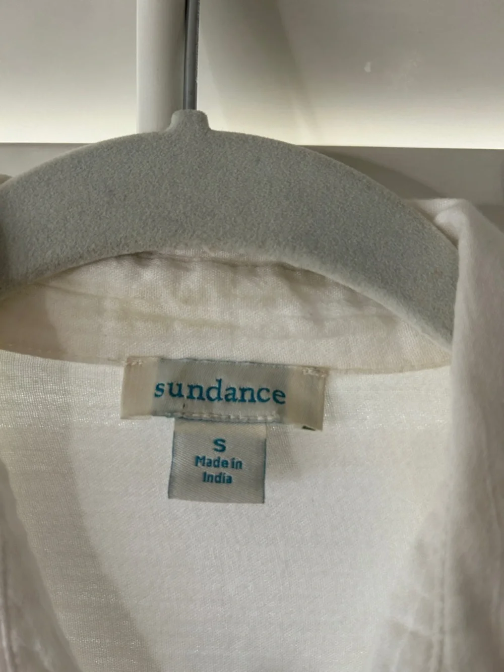 Sundance White Button-Up Cotton Blouse - Picture 2 of 4